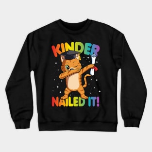 Dabbing Cat Kindergarten Graduation Gift Crewneck Sweatshirt